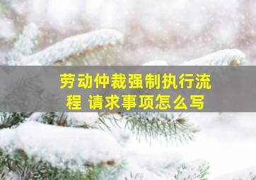 劳动仲裁强制执行流程 请求事项怎么写